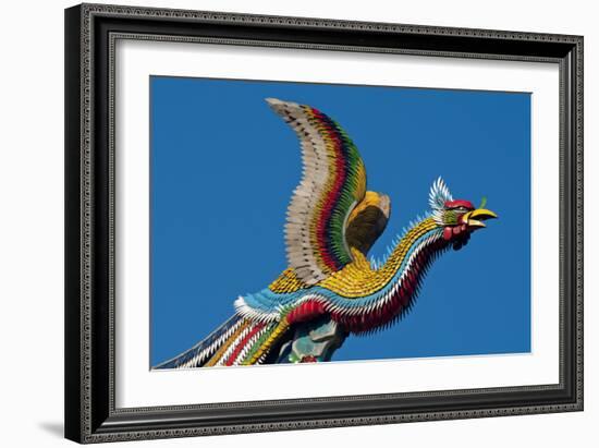 Taipei Colourful Bird Icon On Temple Longshan-Charles Bowman-Framed Photographic Print