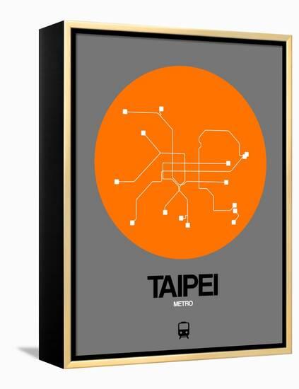 Taipei Orange Subway Map-NaxArt-Framed Stretched Canvas