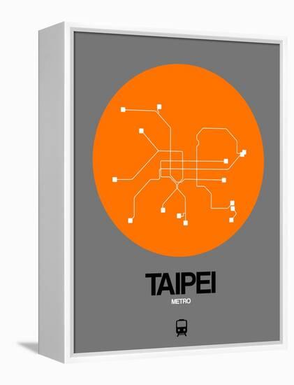 Taipei Orange Subway Map-NaxArt-Framed Stretched Canvas