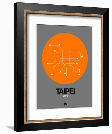 Taipei Orange Subway Map-NaxArt-Framed Premium Giclee Print