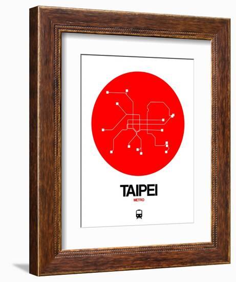 Taipei Red Subway Map-NaxArt-Framed Art Print