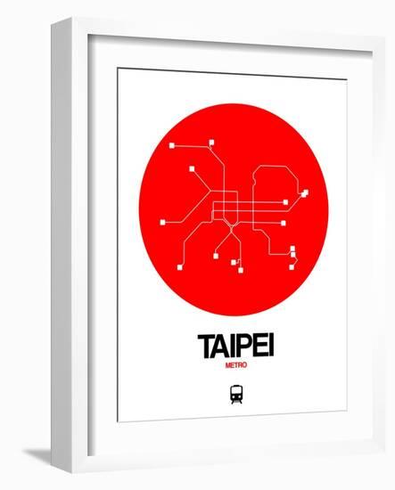 Taipei Red Subway Map-NaxArt-Framed Art Print