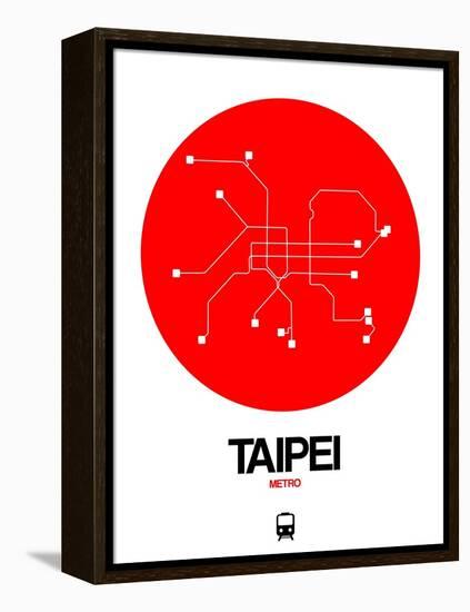 Taipei Red Subway Map-NaxArt-Framed Stretched Canvas