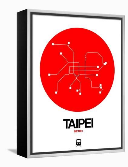 Taipei Red Subway Map-NaxArt-Framed Stretched Canvas