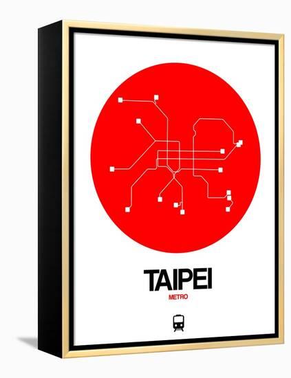 Taipei Red Subway Map-NaxArt-Framed Stretched Canvas