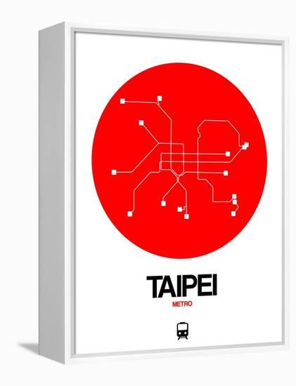 Taipei Red Subway Map-NaxArt-Framed Stretched Canvas