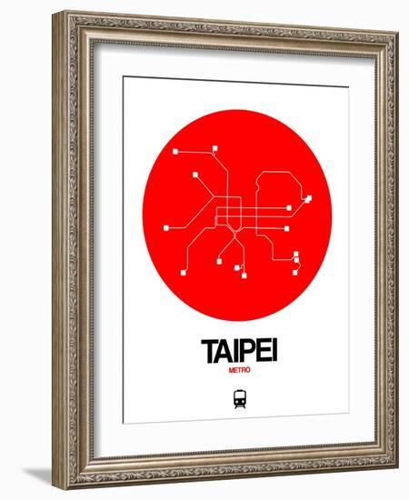 Taipei Red Subway Map-NaxArt-Framed Art Print