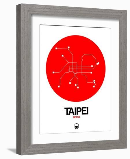 Taipei Red Subway Map-NaxArt-Framed Art Print