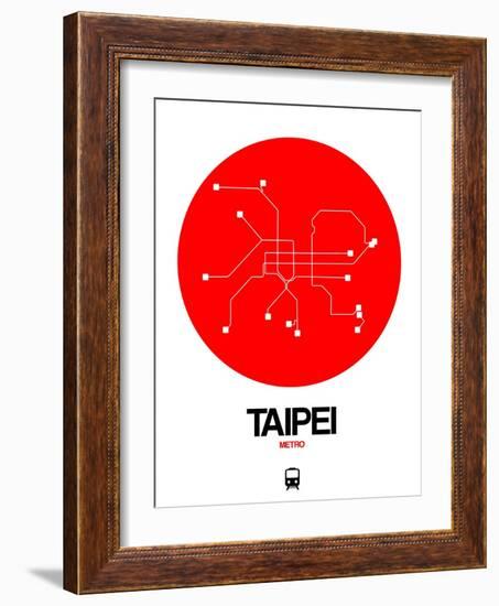 Taipei Red Subway Map-NaxArt-Framed Art Print