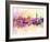 Taipei Skyline in Watercolor Background-paulrommer-Framed Art Print