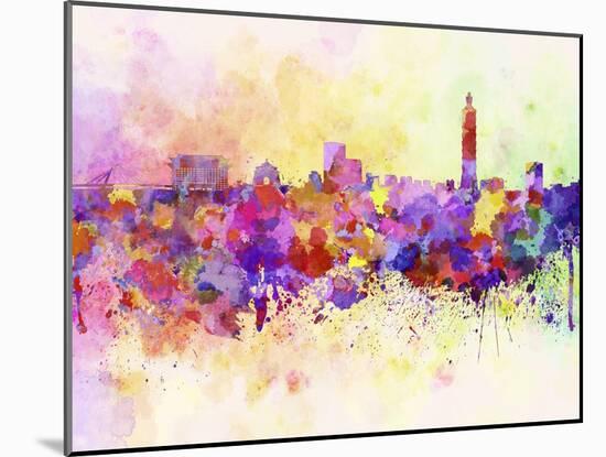 Taipei Skyline in Watercolor Background-paulrommer-Mounted Art Print