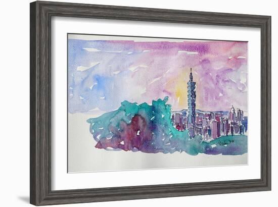 Taipei Taiwan Skyline with 101 Tower-Markus Bleichner-Framed Art Print