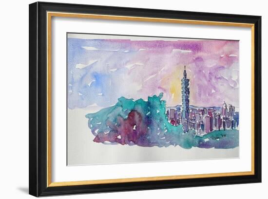 Taipei Taiwan Skyline with 101 Tower-Markus Bleichner-Framed Art Print