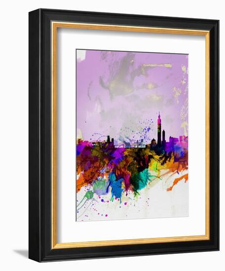 Taipei Watercolor Skyline-NaxArt-Framed Art Print