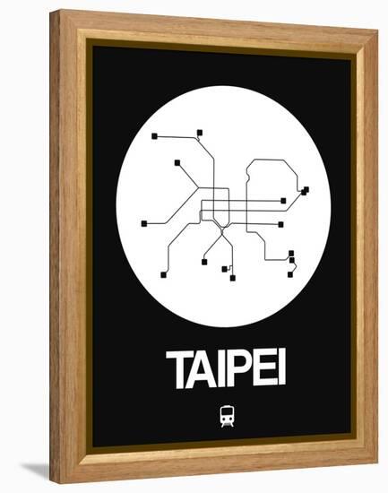 Taipei White Subway Map-NaxArt-Framed Stretched Canvas
