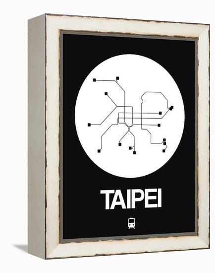 Taipei White Subway Map-NaxArt-Framed Stretched Canvas