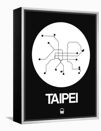 Taipei White Subway Map-NaxArt-Framed Stretched Canvas