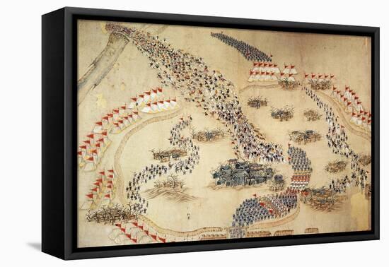 Taiping Rebellion, Contemporary Painting of Imperial Chinese Troops, Tientsin, c. 1850-null-Framed Premier Image Canvas