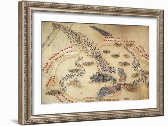 Taiping Rebellion, Contemporary Painting of Imperial Chinese Troops, Tientsin, c. 1850-null-Framed Giclee Print