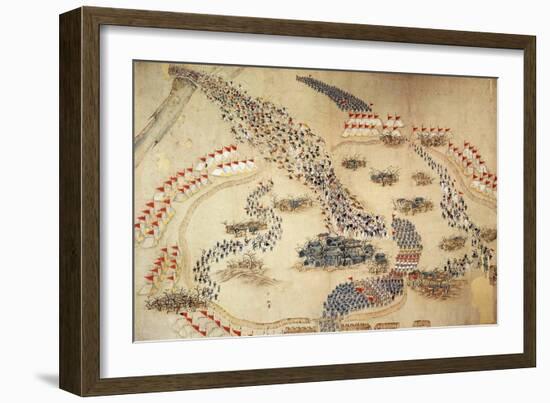 Taiping Rebellion, Contemporary Painting of Imperial Chinese Troops, Tientsin, c. 1850-null-Framed Giclee Print