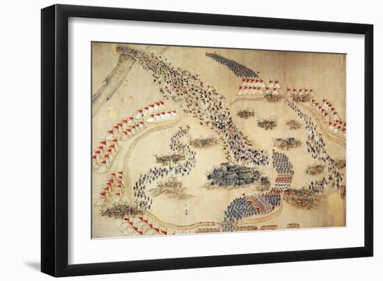 Taiping Rebellion, Contemporary Painting of Imperial Chinese Troops, Tientsin, c. 1850-null-Framed Giclee Print