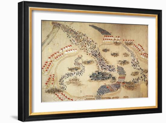 Taiping Rebellion, Contemporary Painting of Imperial Chinese Troops, Tientsin, c. 1850-null-Framed Giclee Print