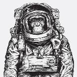 Hand Drawn Monkey Astronaut Vector-Tairy Greene-Art Print