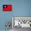 Taiwan Flag Design with Wood Patterning - Flags of the World Series-Philippe Hugonnard-Framed Stretched Canvas displayed on a wall