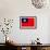 Taiwan Flag Design with Wood Patterning - Flags of the World Series-Philippe Hugonnard-Framed Art Print displayed on a wall