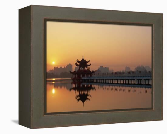 Taiwan, Kaohsiung, Lotus Lake at Sunset-Steve Vidler-Framed Premier Image Canvas