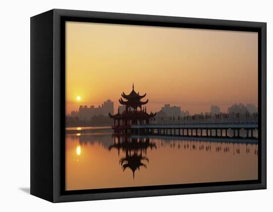 Taiwan, Kaohsiung, Lotus Lake at Sunset-Steve Vidler-Framed Premier Image Canvas