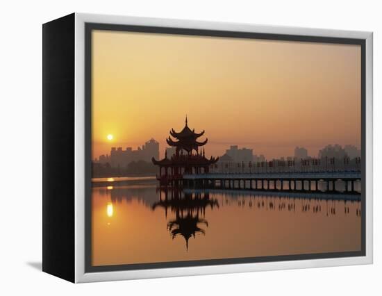 Taiwan, Kaohsiung, Lotus Lake at Sunset-Steve Vidler-Framed Premier Image Canvas