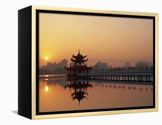 Taiwan, Kaohsiung, Lotus Lake at Sunset-Steve Vidler-Framed Premier Image Canvas