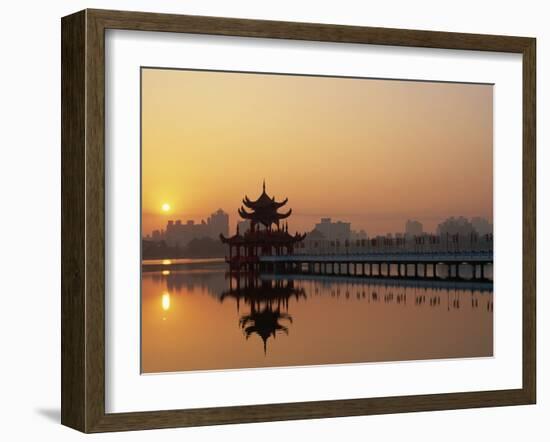 Taiwan, Kaohsiung, Lotus Lake at Sunset-Steve Vidler-Framed Photographic Print