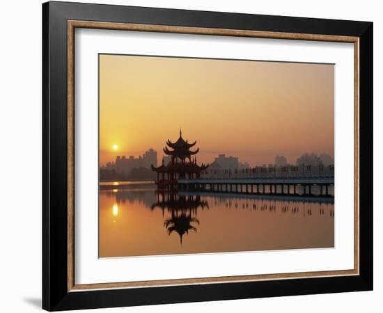 Taiwan, Kaohsiung, Lotus Lake at Sunset-Steve Vidler-Framed Photographic Print