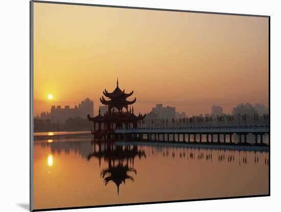 Taiwan, Kaohsiung, Lotus Lake at Sunset-Steve Vidler-Mounted Photographic Print