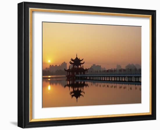 Taiwan, Kaohsiung, Lotus Lake at Sunset-Steve Vidler-Framed Photographic Print