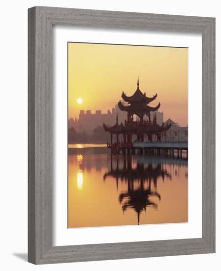 Taiwan, Kaohsiung, Lotus Lake at Sunset-Steve Vidler-Framed Photographic Print