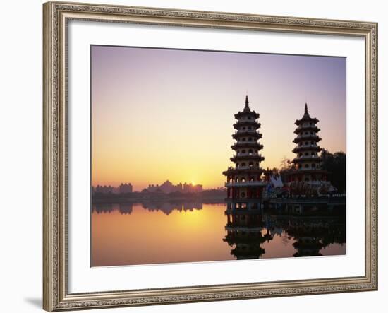 Taiwan, Kaohsiung, Lotus Lake, Dragon and Tiger Pagodas-Steve Vidler-Framed Photographic Print