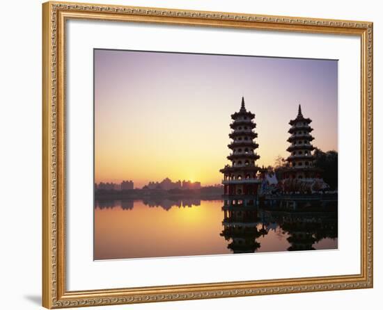 Taiwan, Kaohsiung, Lotus Lake, Dragon and Tiger Pagodas-Steve Vidler-Framed Photographic Print