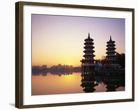 Taiwan, Kaohsiung, Lotus Lake, Dragon and Tiger Pagodas-Steve Vidler-Framed Photographic Print