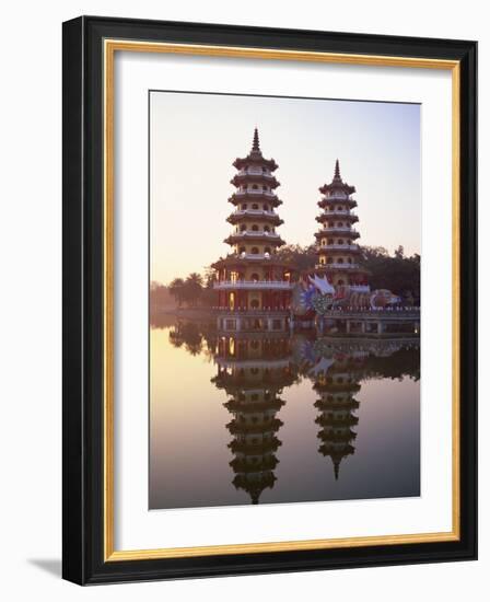 Taiwan, Kaohsiung, Lotus Lake, Dragon and Tiger Pagodas-Steve Vidler-Framed Photographic Print