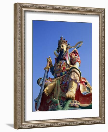 Taiwan, Kaohsiung, Lotus Lake, Statue of Taoist God Xuan-Tian-Shang-Di-Steve Vidler-Framed Photographic Print