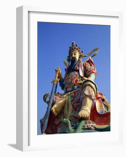 Taiwan, Kaohsiung, Lotus Lake, Statue of Taoist God Xuan-Tian-Shang-Di-Steve Vidler-Framed Photographic Print