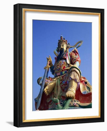 Taiwan, Kaohsiung, Lotus Lake, Statue of Taoist God Xuan-Tian-Shang-Di-Steve Vidler-Framed Photographic Print