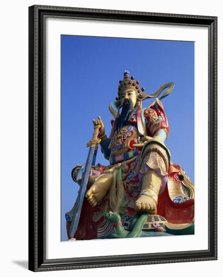 Taiwan, Kaohsiung, Lotus Lake, Statue of Taoist God Xuan-Tian-Shang-Di-Steve Vidler-Framed Photographic Print