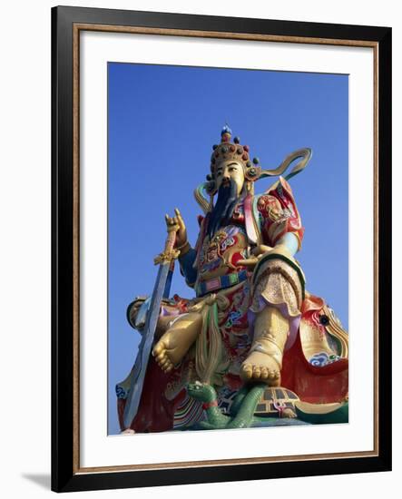 Taiwan, Kaohsiung, Lotus Lake, Statue of Taoist God Xuan-Tian-Shang-Di-Steve Vidler-Framed Photographic Print