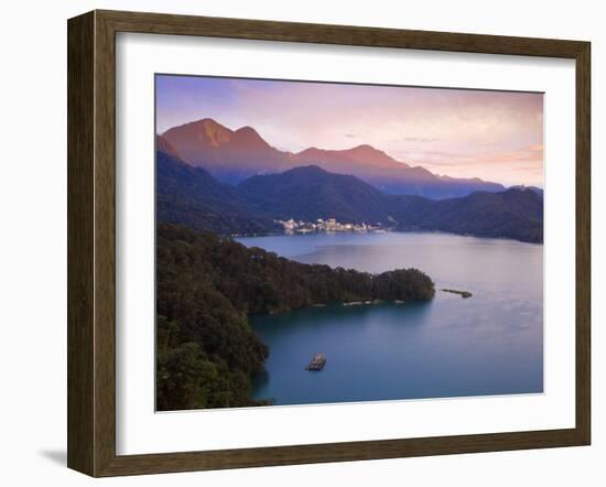 Taiwan, Nantou, View of Sun Moon Lake at Sunset-Jane Sweeney-Framed Photographic Print