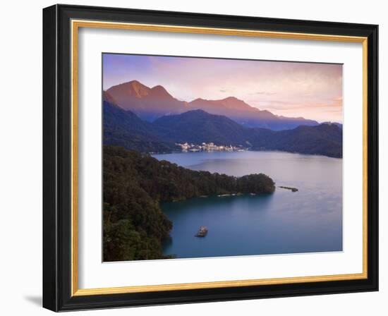 Taiwan, Nantou, View of Sun Moon Lake at Sunset-Jane Sweeney-Framed Photographic Print