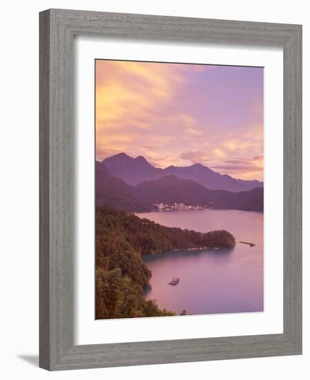 Taiwan, Nantou, View of Sun Moon Lake at Sunset-Jane Sweeney-Framed Photographic Print